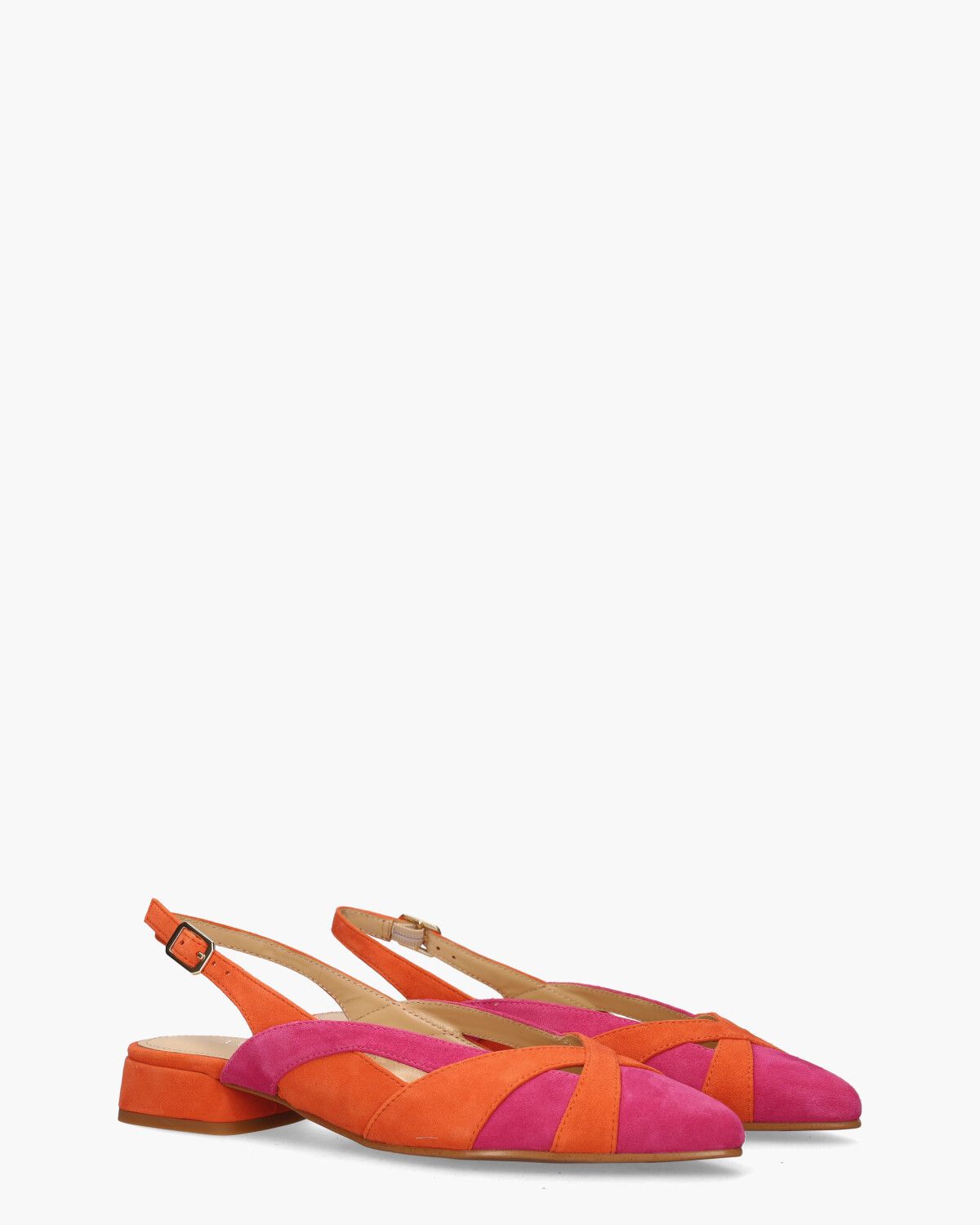 Anouk-Ma Oranje/Roze Dames Slingbackpumps