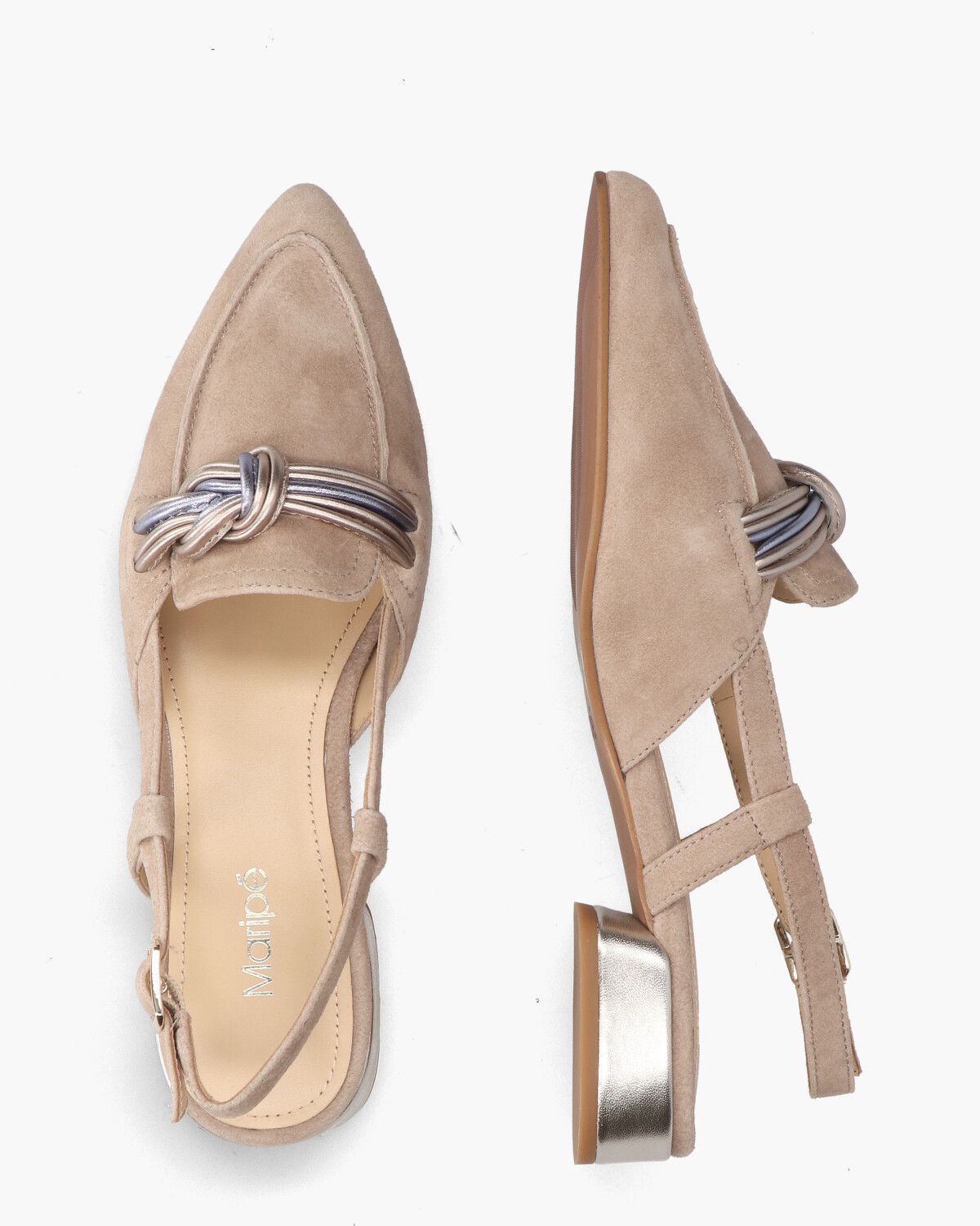 Melita-Ma Beige Dames Slingbackpumps