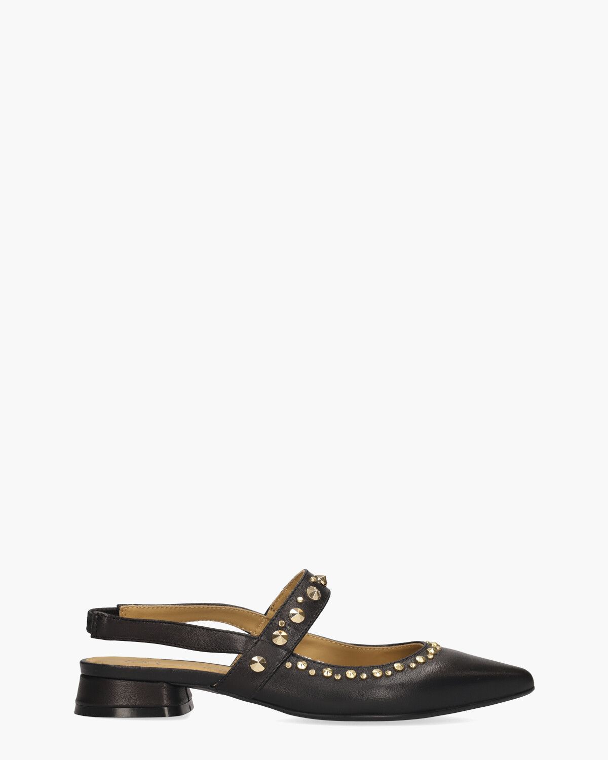 Walline Zwart Dames Slingbackloafers