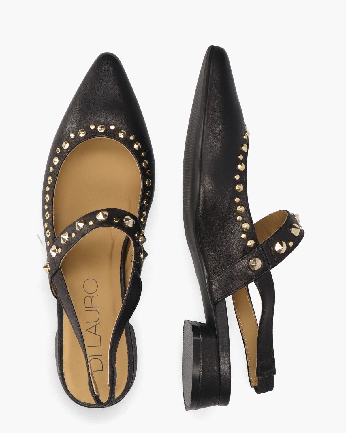 Walline Zwart Dames Slingbackloafers