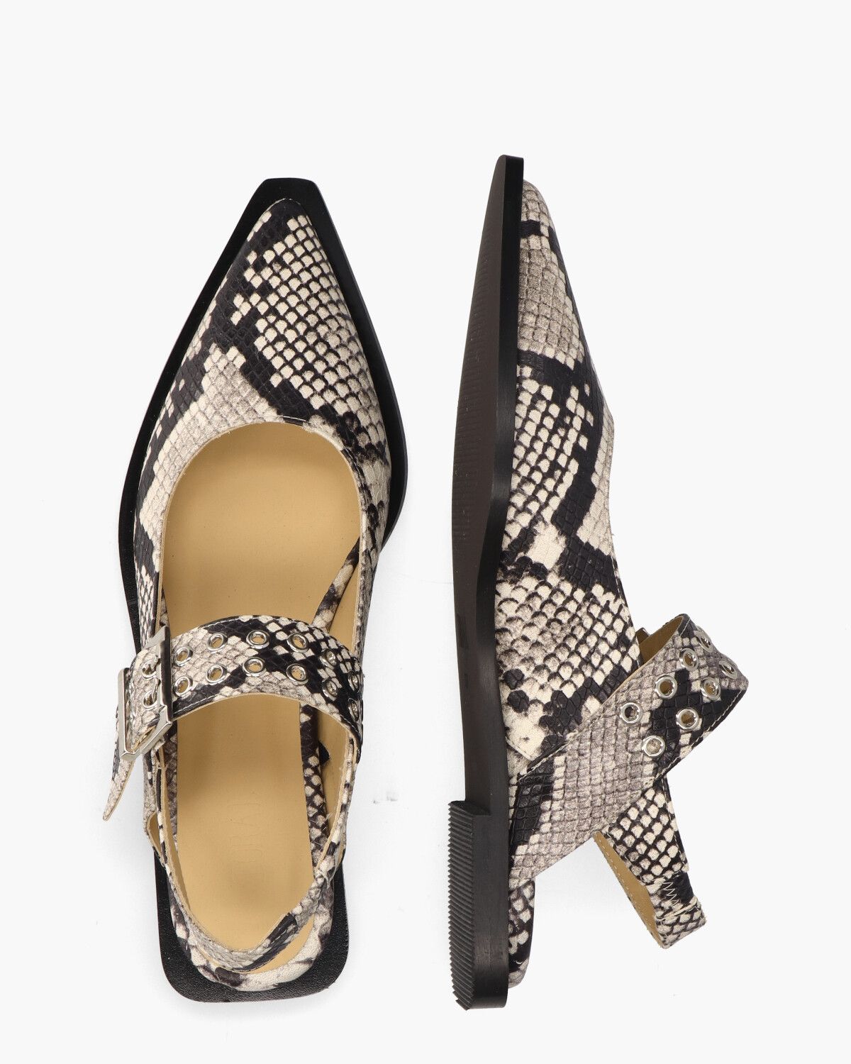 Lella Beige/Zwart Damessandalen