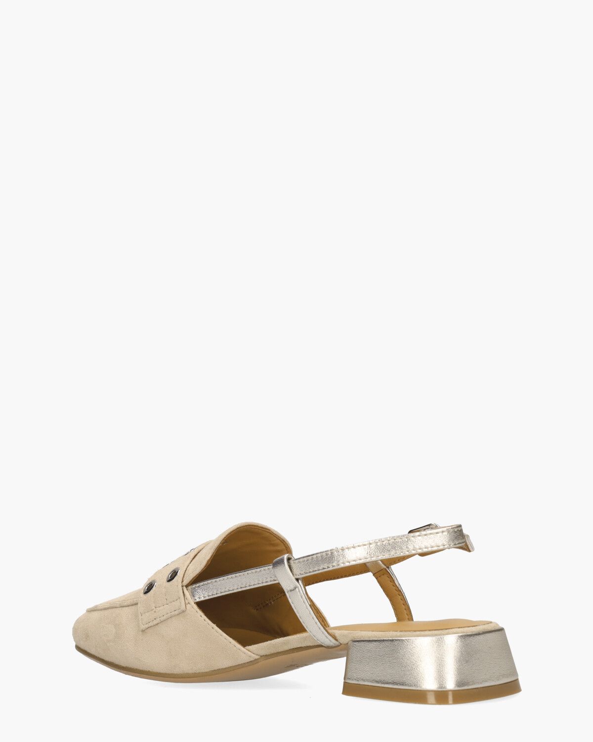 Gaia-Ma Ecru/Goud Dames Slingbackpumps