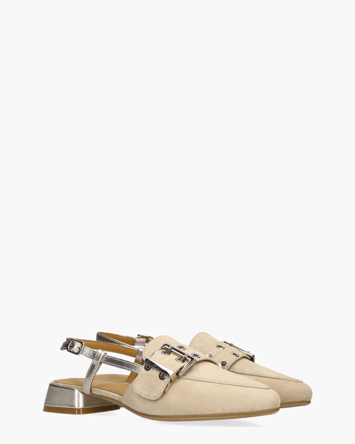 Gaia-Ma Ecru/Goud Dames Slingbackpumps