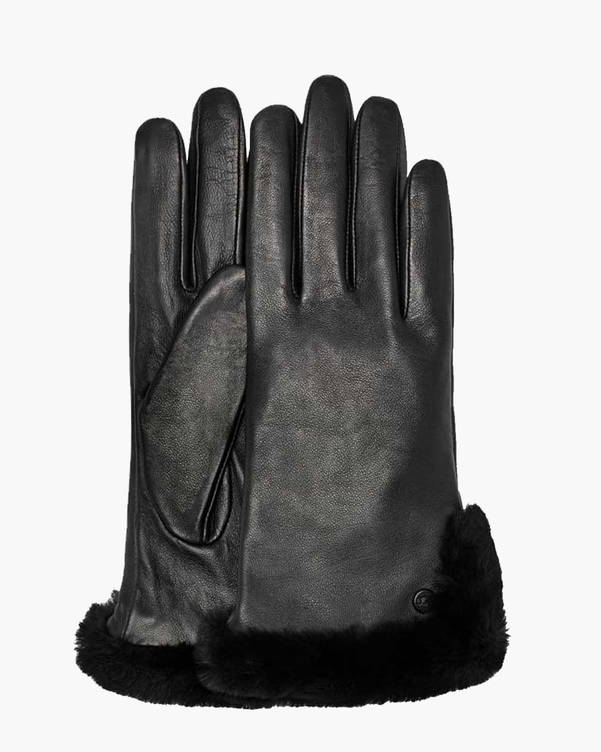 Leather Sheepskin Vent Glove Black Dameshandschoenen
