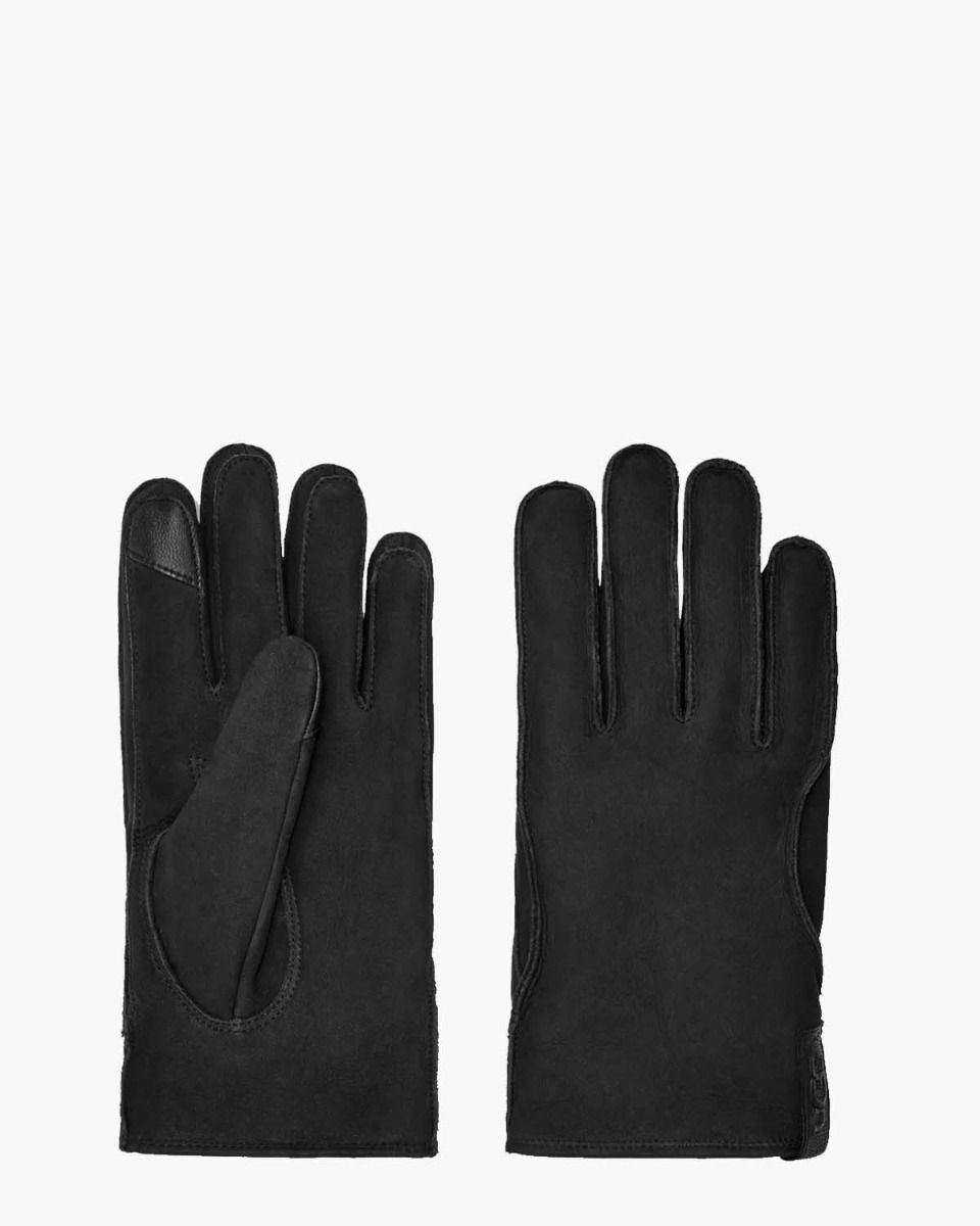Leather Clamshell Logo Glove Zwart Herenhandschoenen