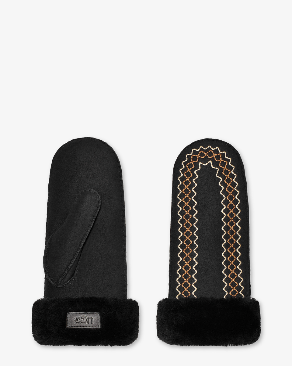 Atherson Embroidered Mitten Black Dameshandschoenen