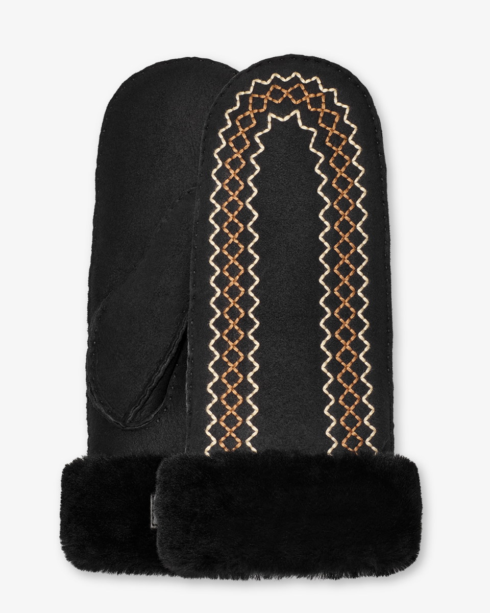 Atherson Embroidered Mitten Black Dameshandschoenen