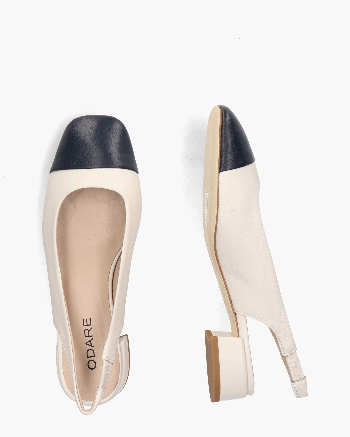 Girona Off-White/Donkerblauw Dames Slingbackloafers