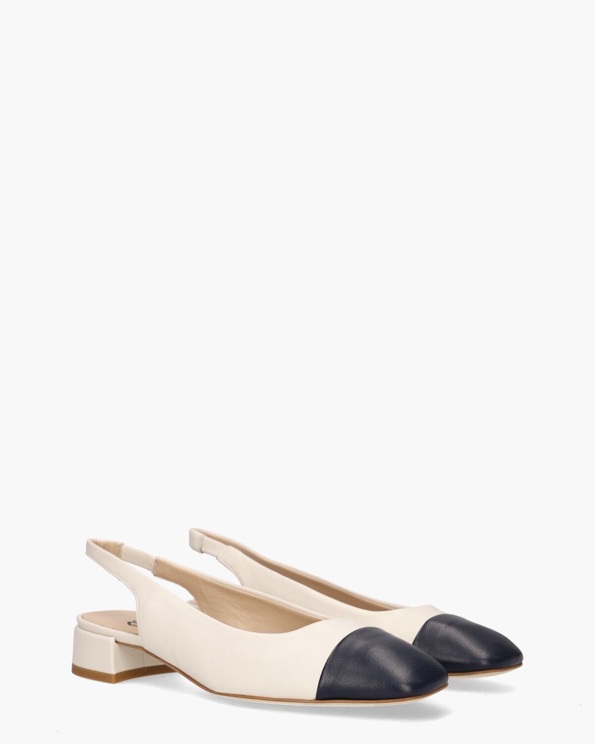 Girona Off-White/Donkerblauw Dames Slingbackloafers