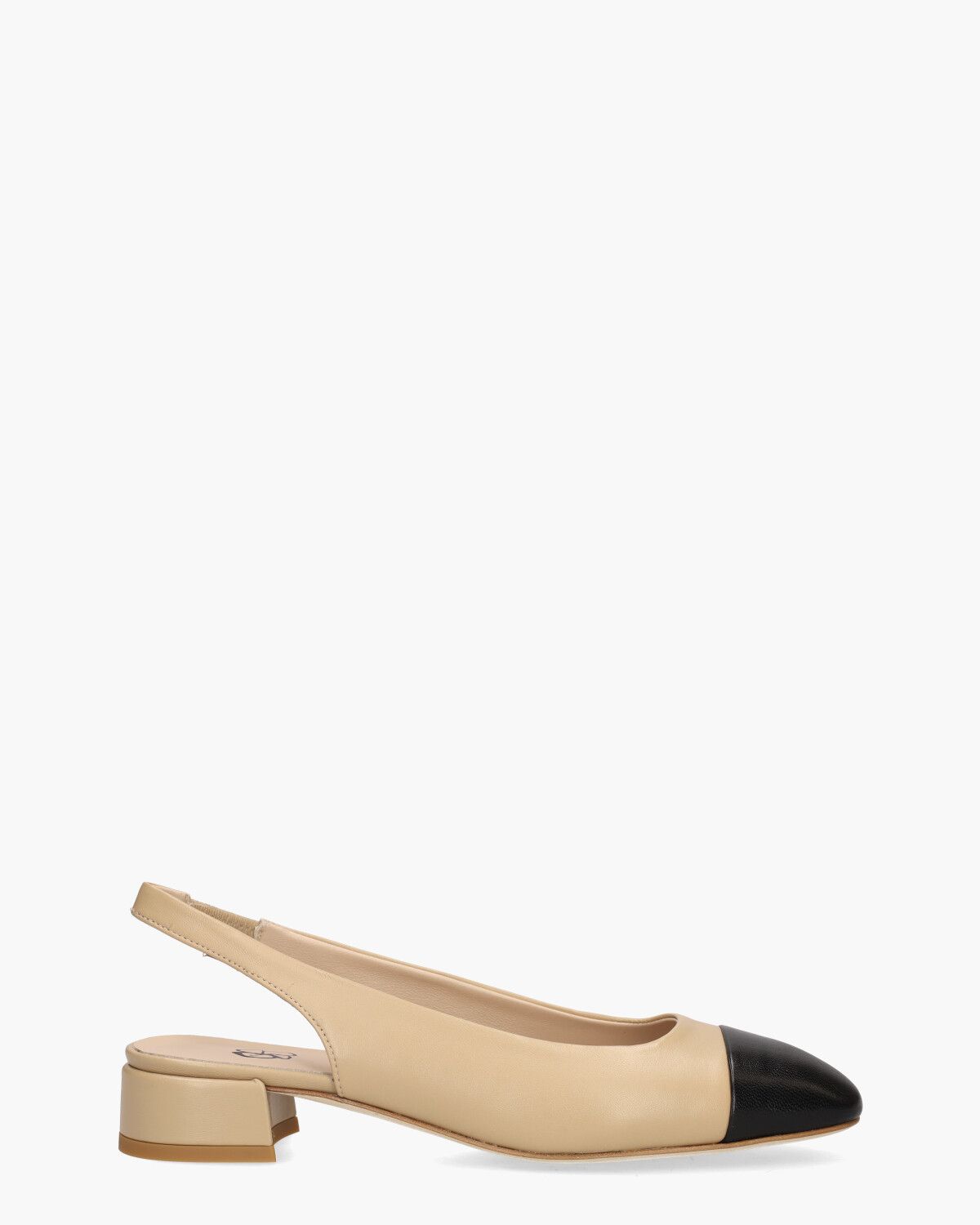 Girona Beige/Zwart Dames Slingbackloafers