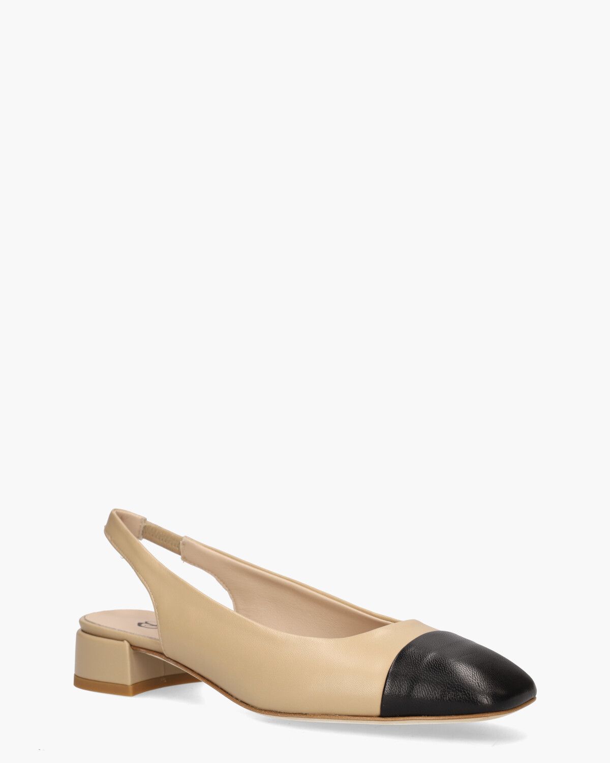 Girona Beige/Zwart Dames Slingbackloafers