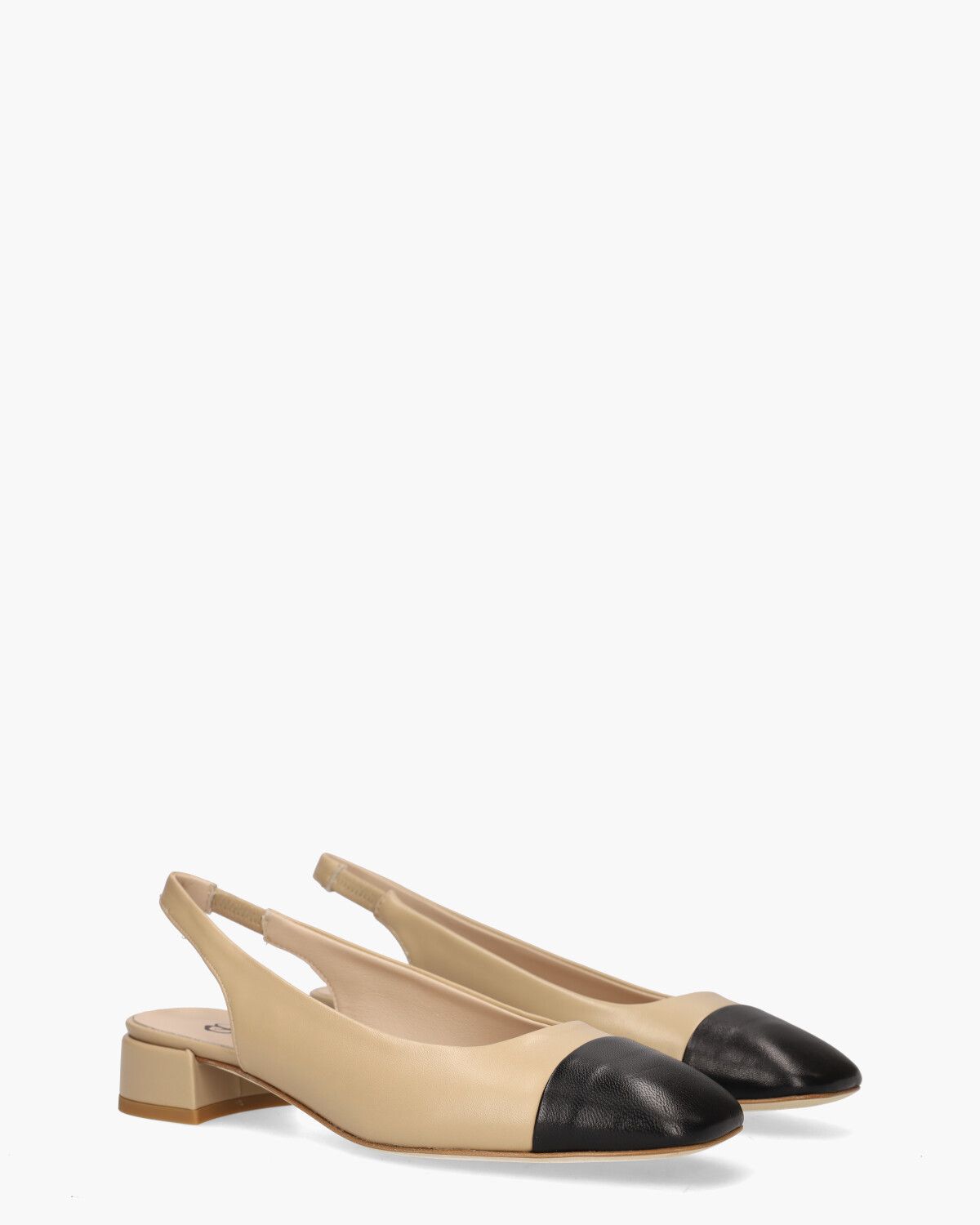 Girona Beige/Zwart Dames Slingbackloafers