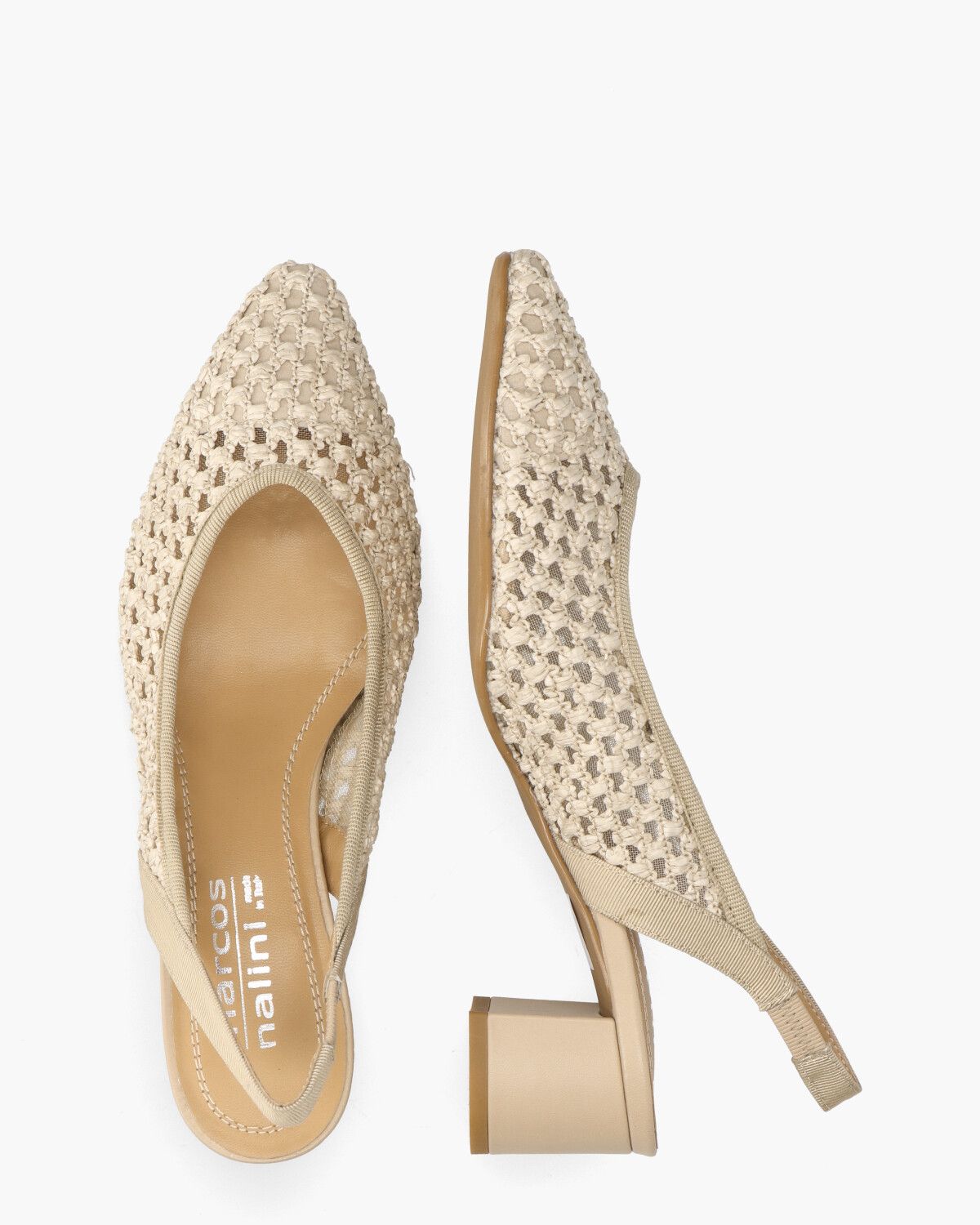 24E049A Beige Dames Slingbackpumps