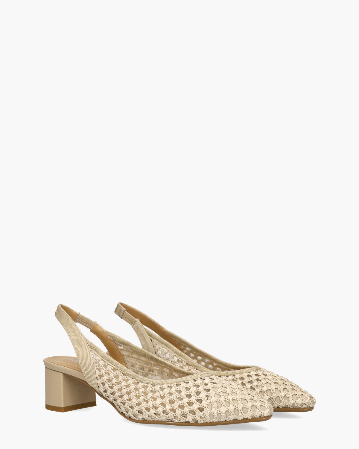 24E049A Beige Dames Slingbackpumps