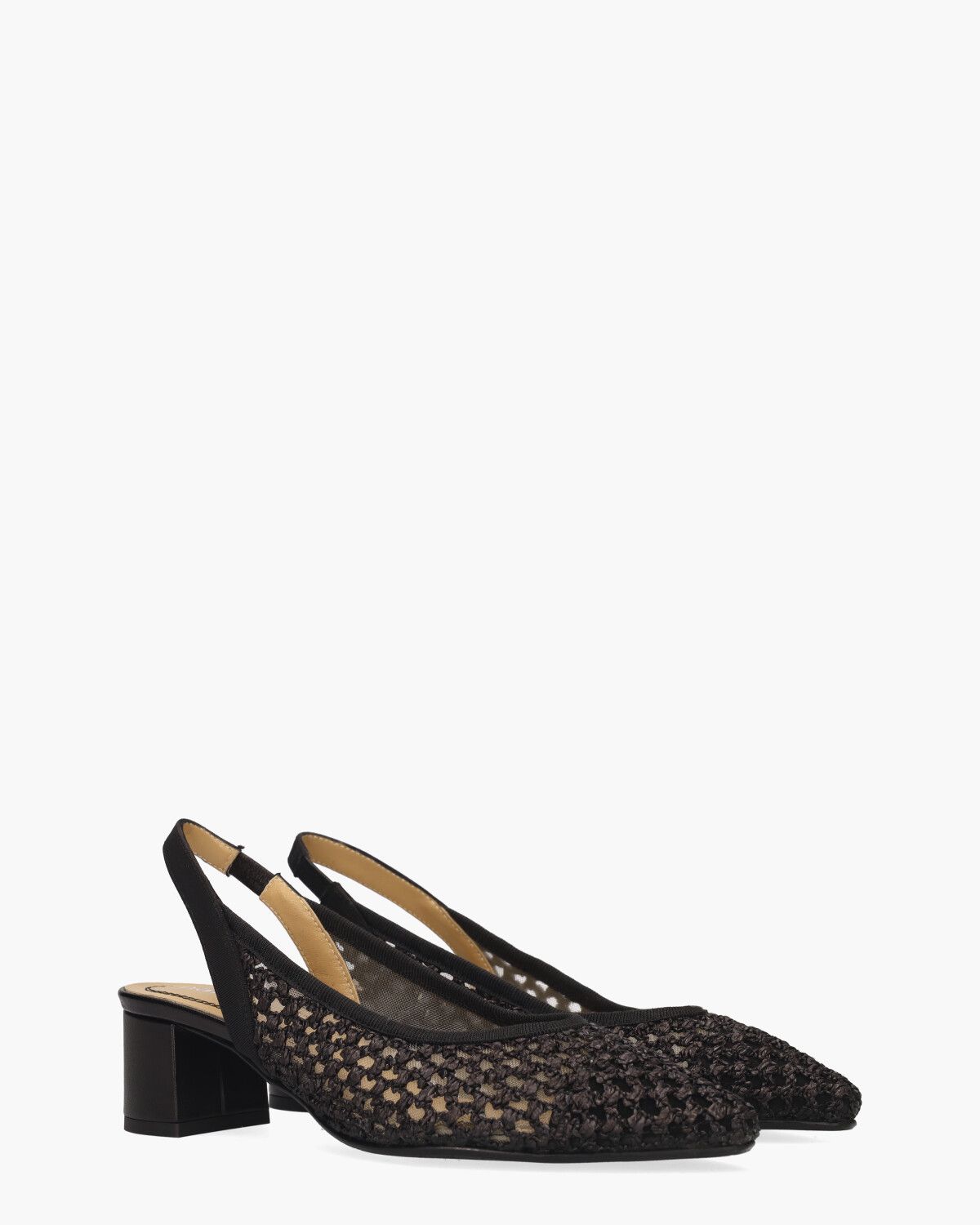 24E049A Zwart Dames Slingbackpumps