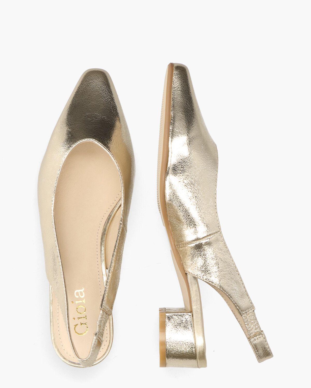 Wagar Goud Dames Slingbackpumps