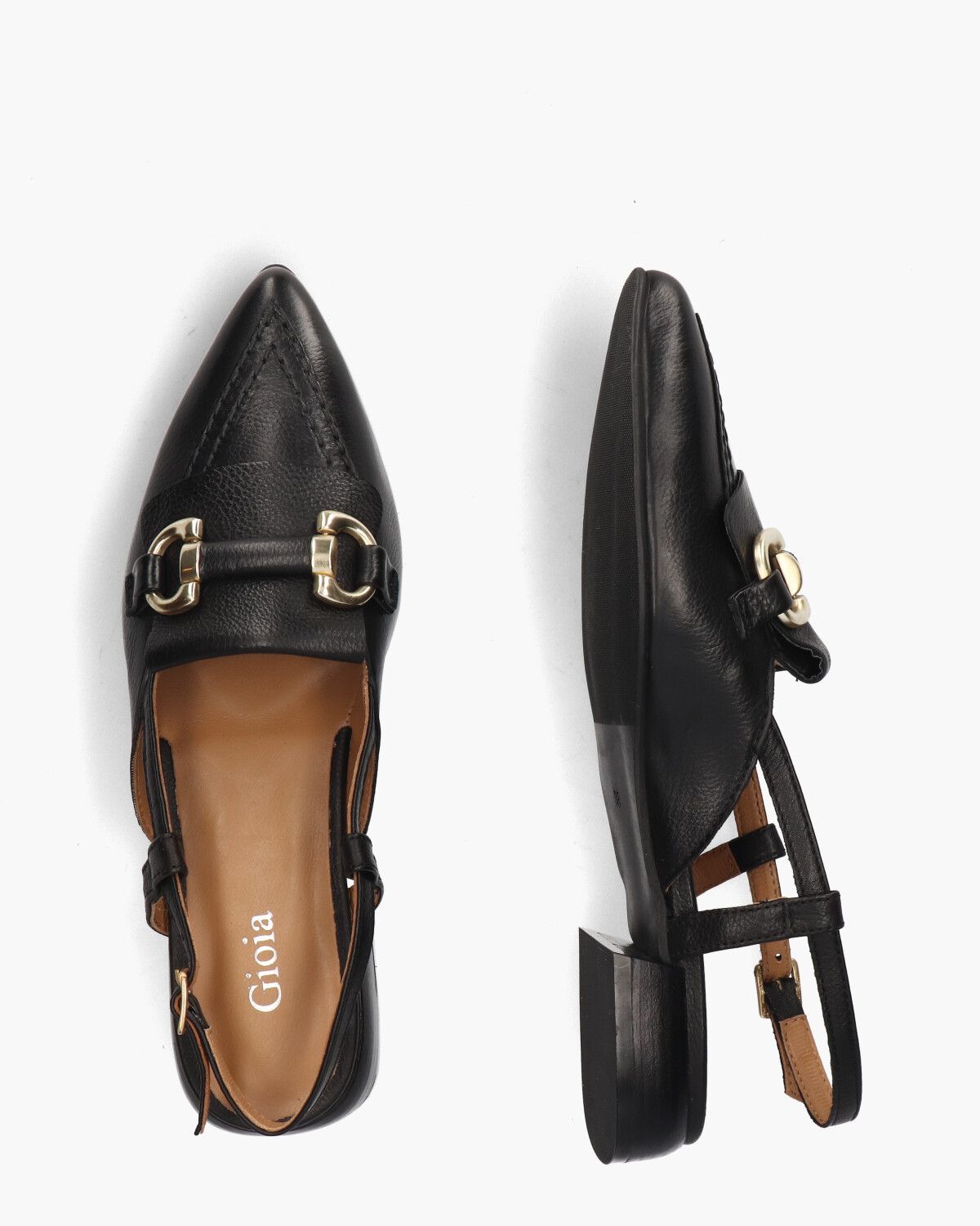 T98103301 Zwart Dames Slingbackloafers