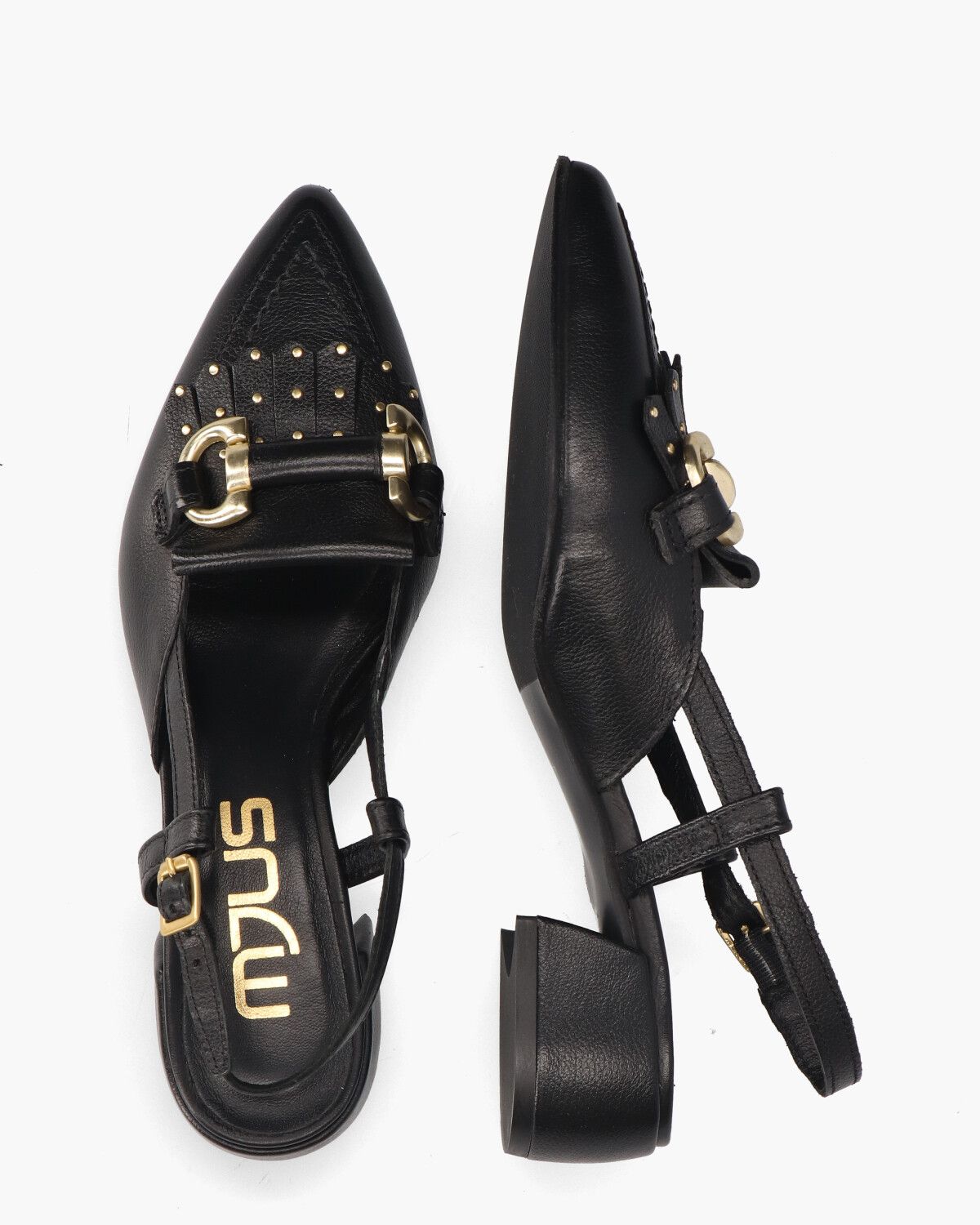 L72105 Zwart Dames Slingbackloafers