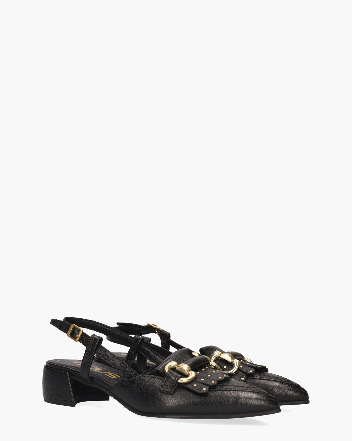 L72105 Zwart Dames Slingbackloafers
