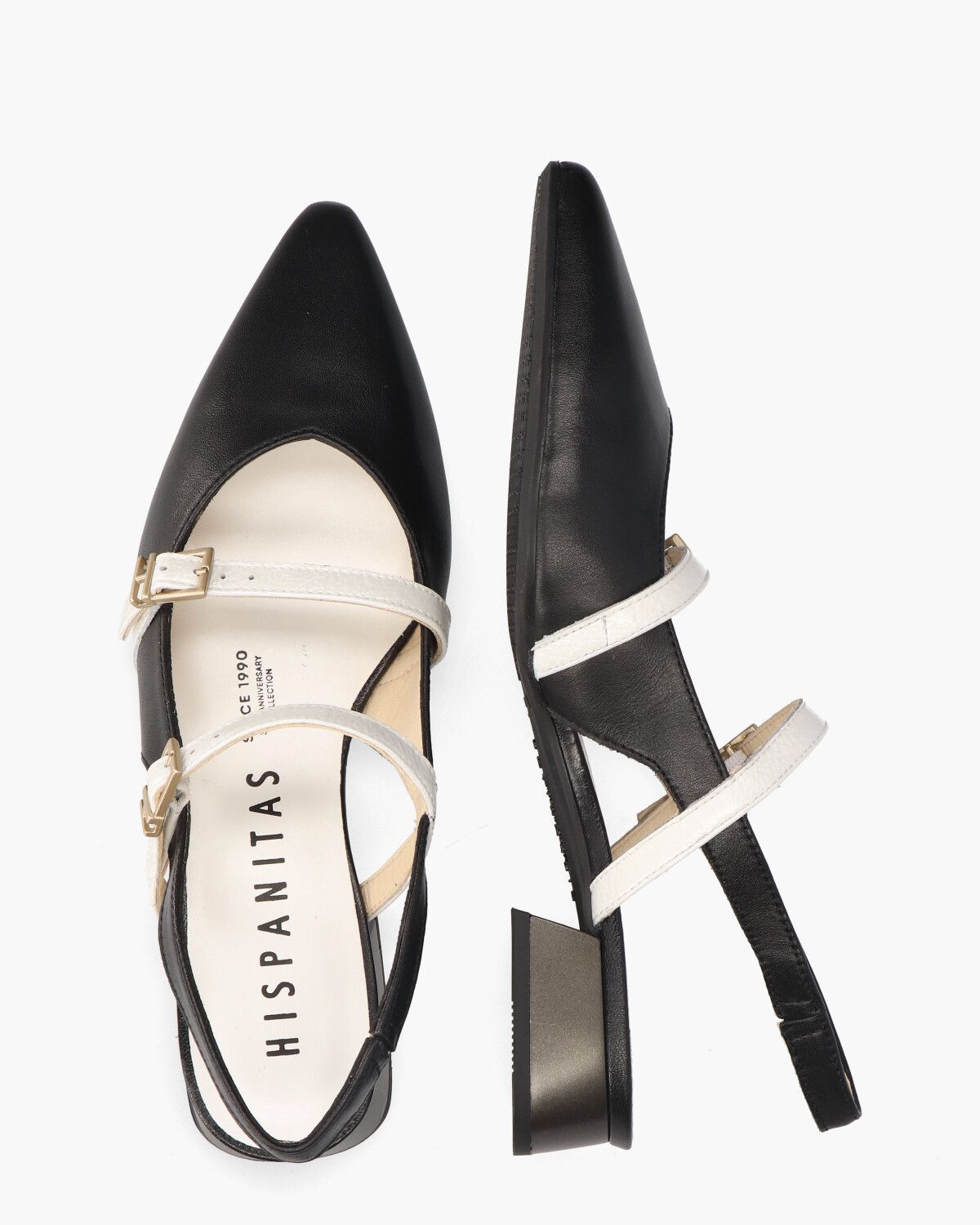 HV253922 Zwart/Wit Dames Slingbackloafers