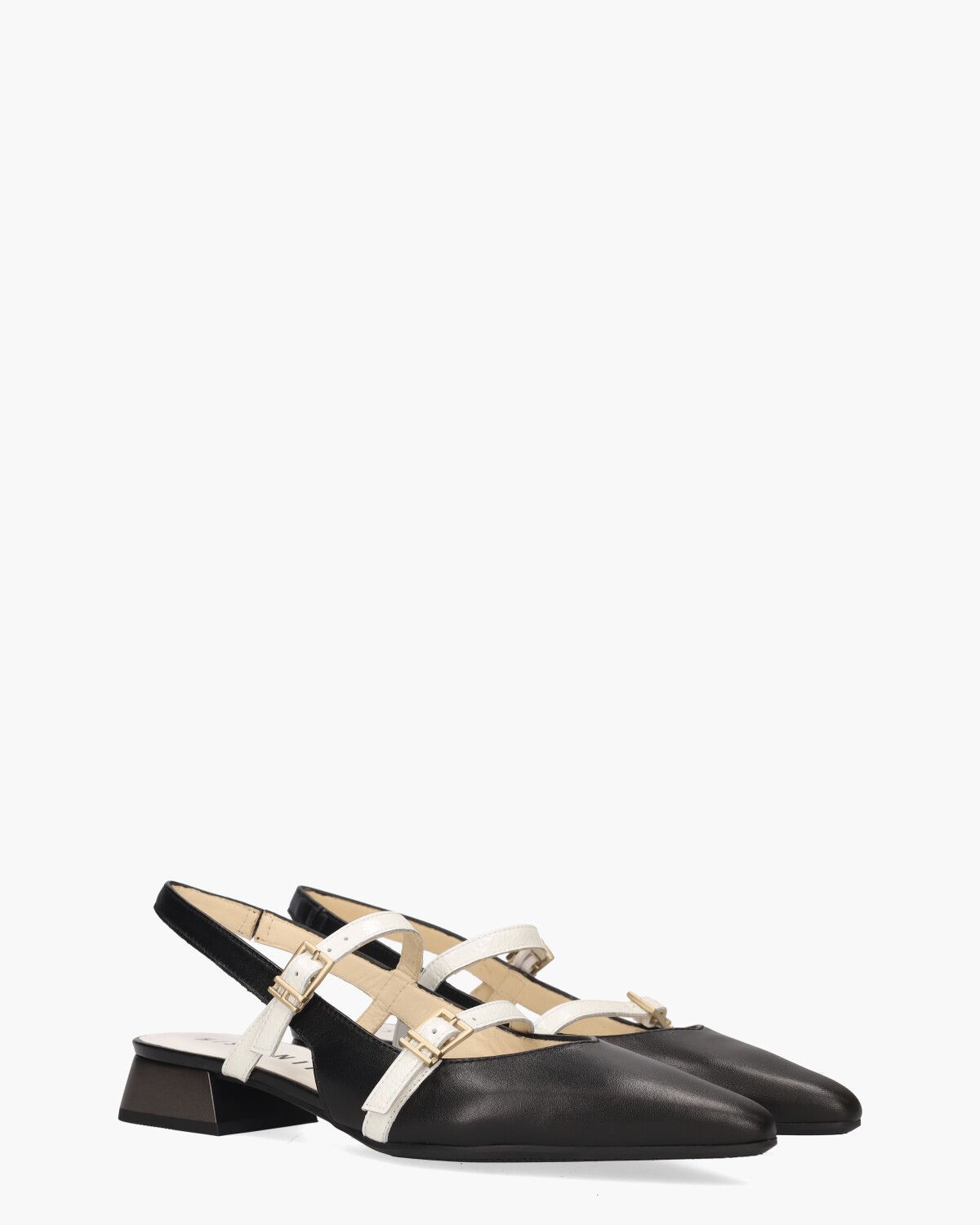 HV253922 Zwart/Wit Dames Slingbackloafers