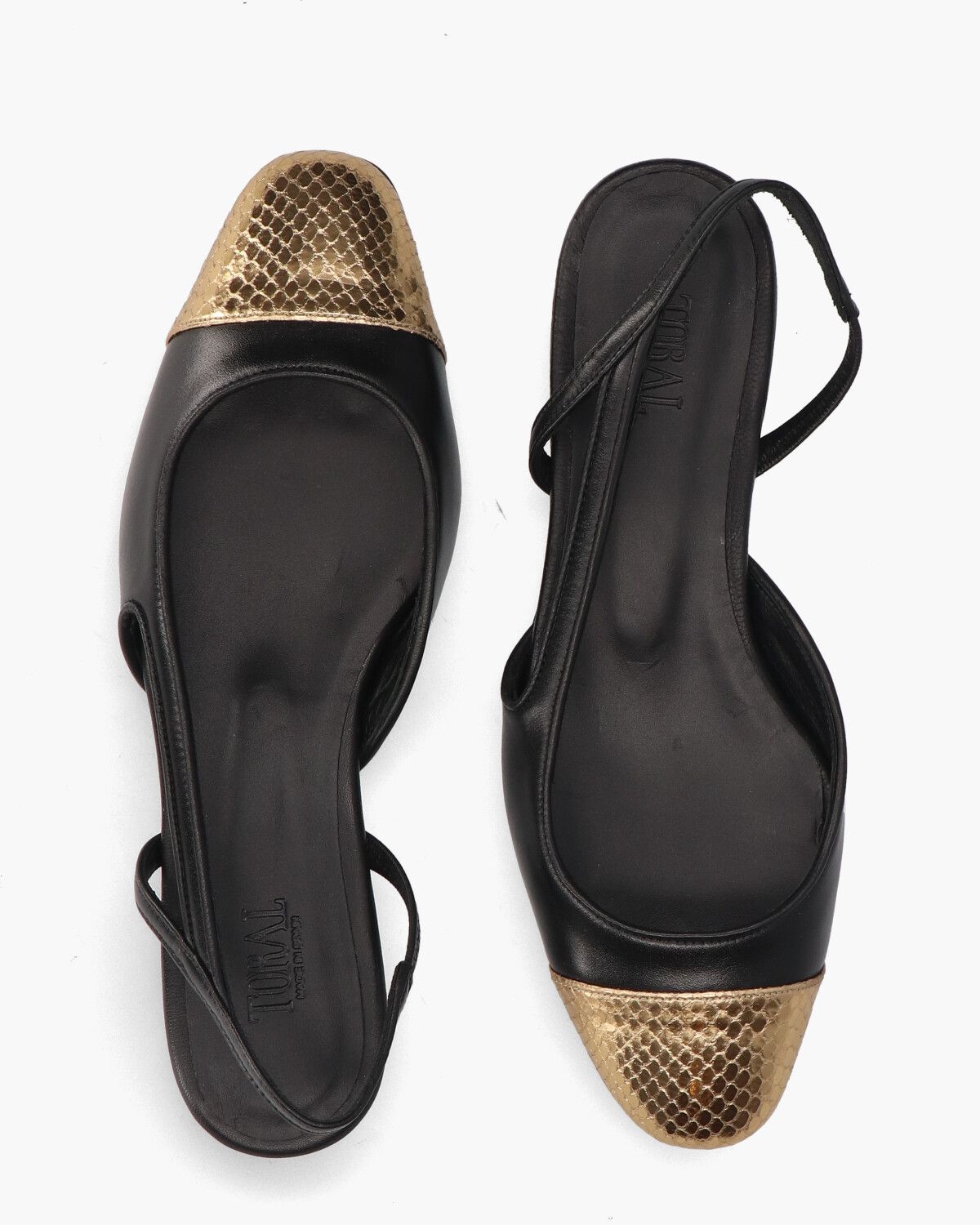Luisa Zwart/Goud Damesloafers