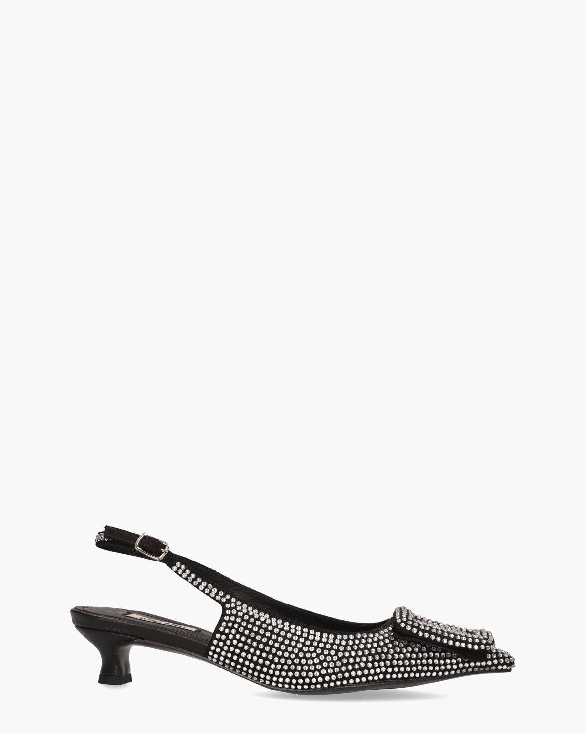 Poznan Zwart/Zilver Dames Slingbackpumps