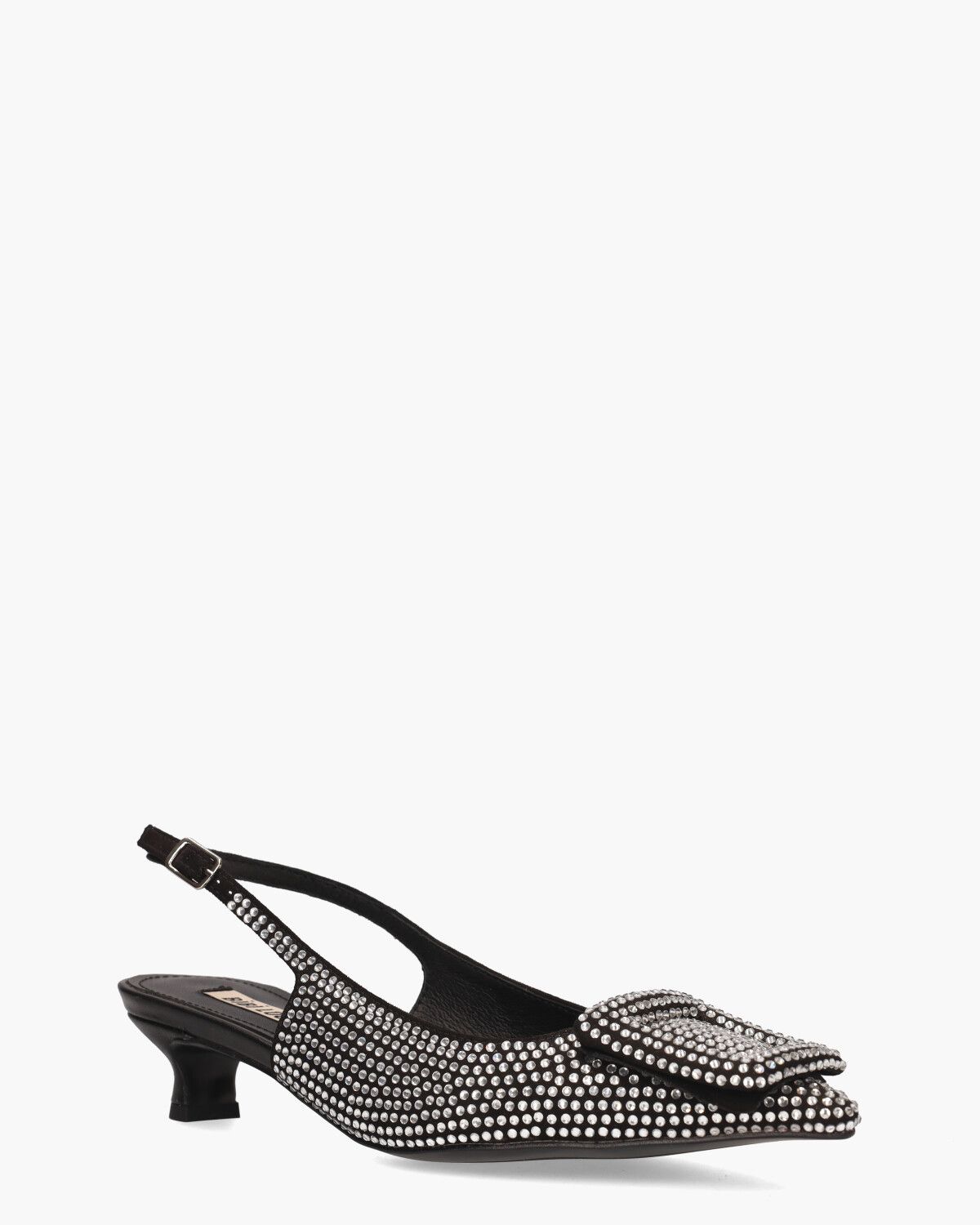 Poznan Zwart/Zilver Dames Slingbackpumps