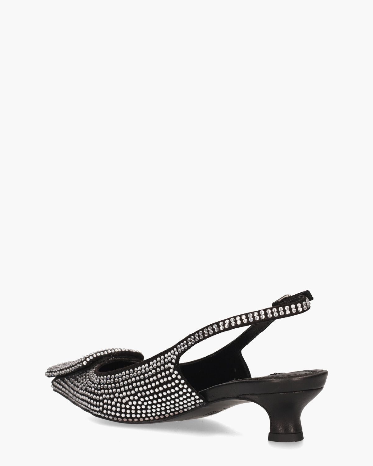 Poznan Zwart/Zilver Dames Slingbackpumps
