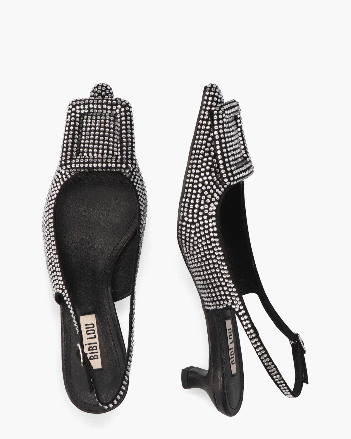 Poznan Zwart/Zilver Dames Slingbackpumps