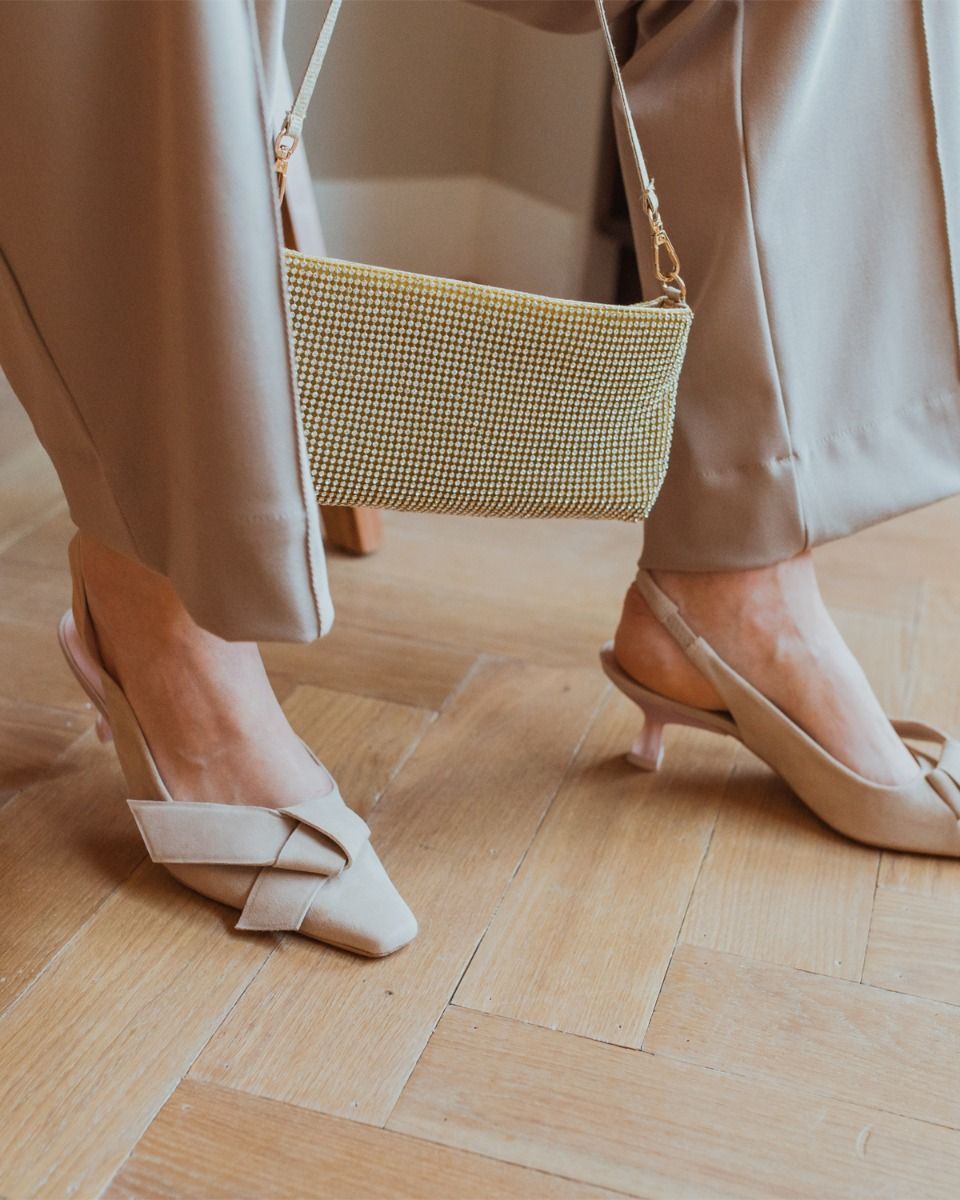 2222 Beige Dames Slingbackpumps