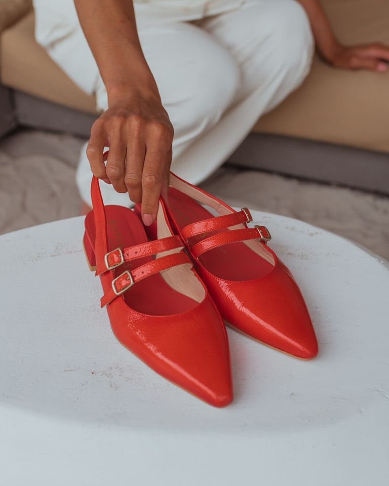 CHV243462 Rood Dames Slinbackloafers