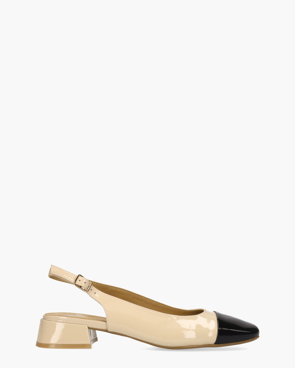Wendelien Ecru/Zwart Dames Slingbackloafers