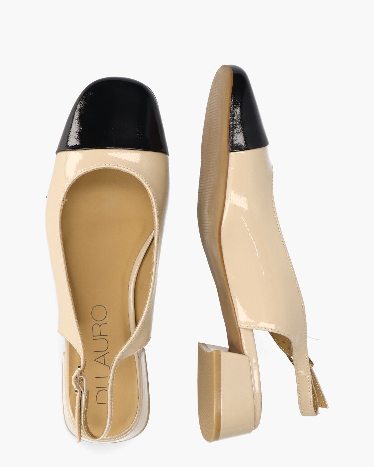 Wendelien Ecru/Zwart Dames Slingbackloafers