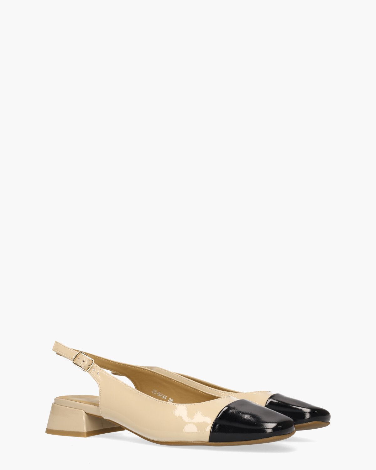 Wendelien Ecru/Zwart Dames Slingbackloafers