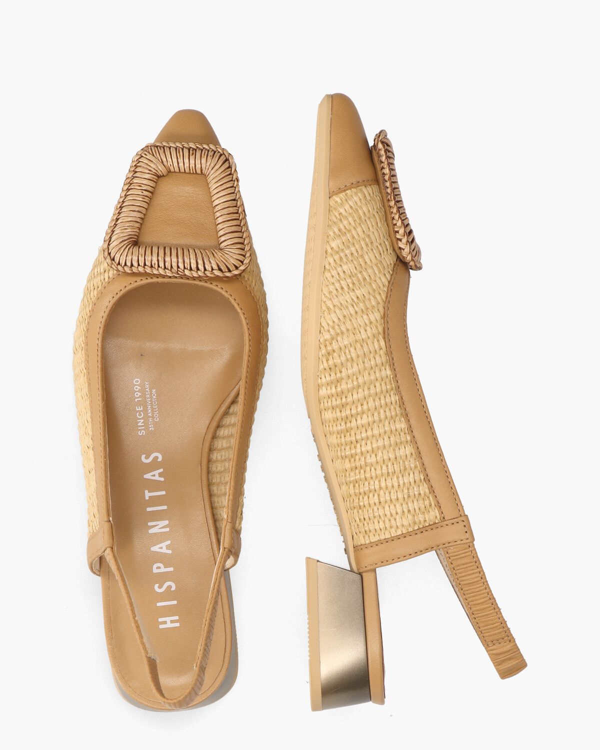 RHV254046 Naturel/Cognac Dames Slingbackpumps