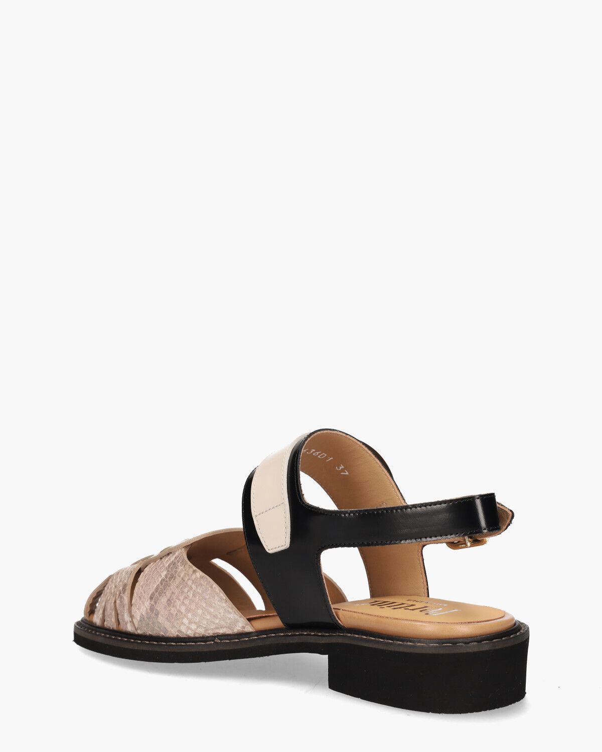 32636 Beige/Zwart Damessandalen