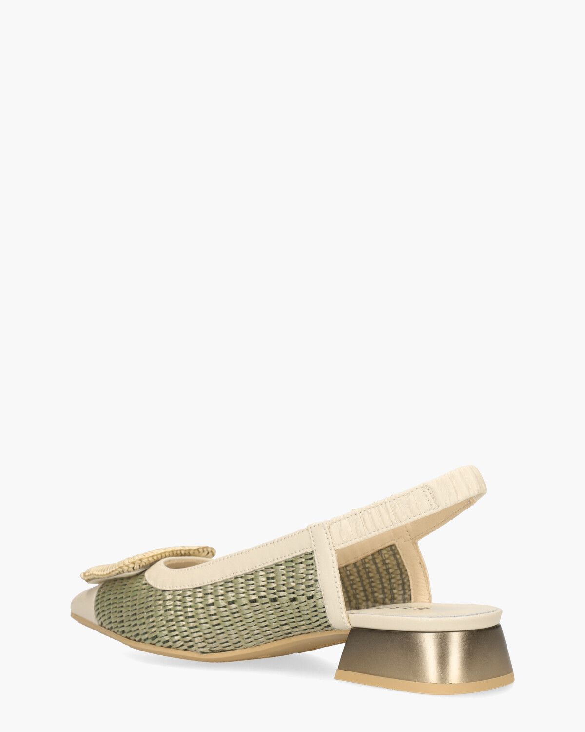 RHV254046 Off-White/Lichtgroen Dames Slingbackpumps