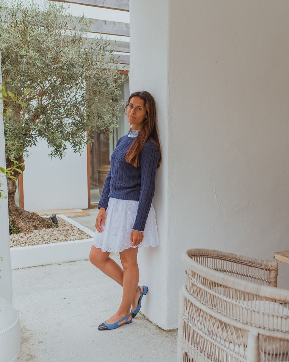 Luisa Jeansblauw/Zwart Damesloafers