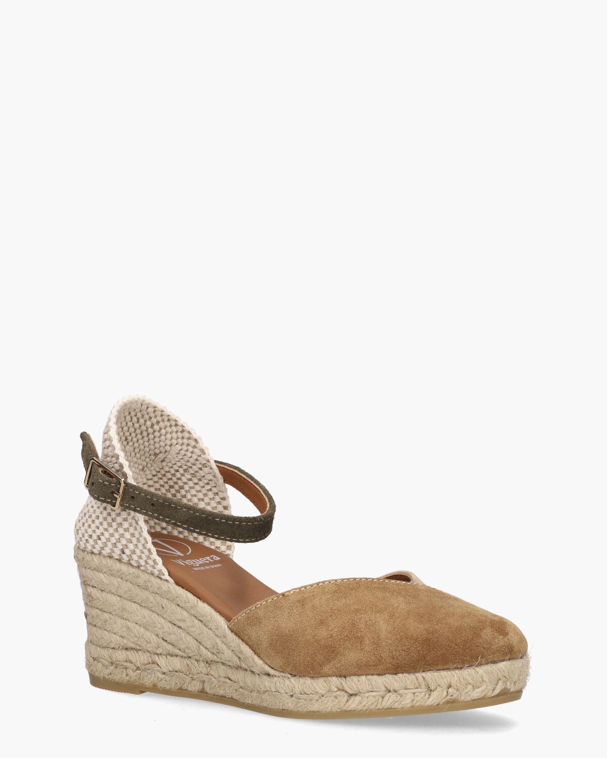 2148 Beige/Bruin/Groen Damessandalen