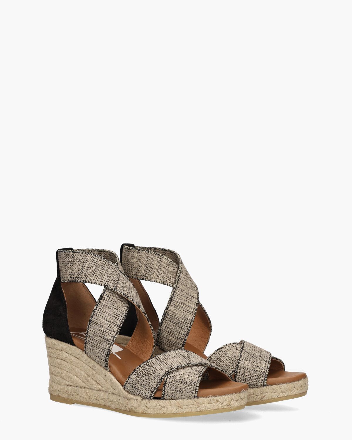 2107 Zwart/Beige Damessandalen