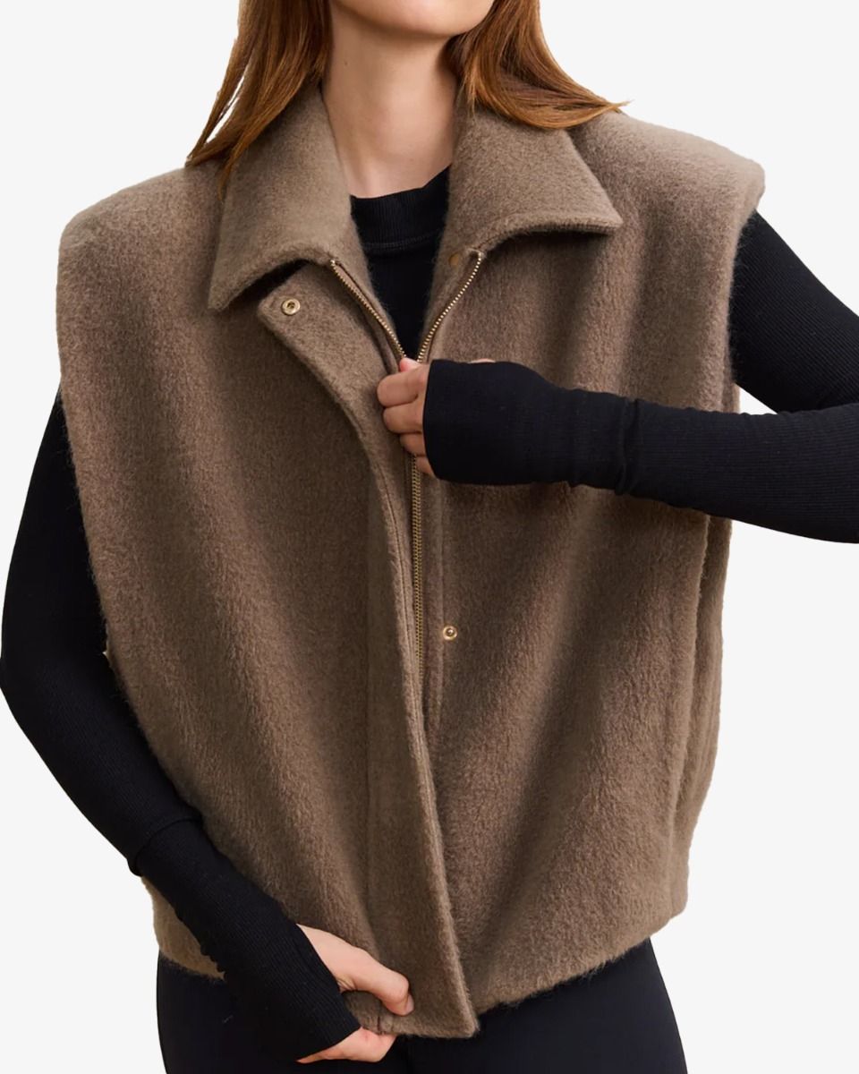 June Vegan Mohair Vest Taupe Damesvest