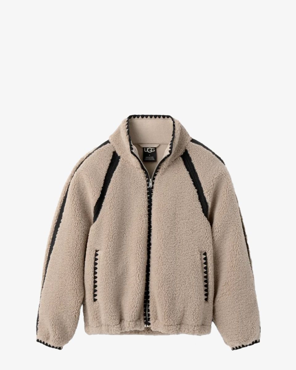 Nikia Crochet UGGfluff Jacket Putty Damesjack