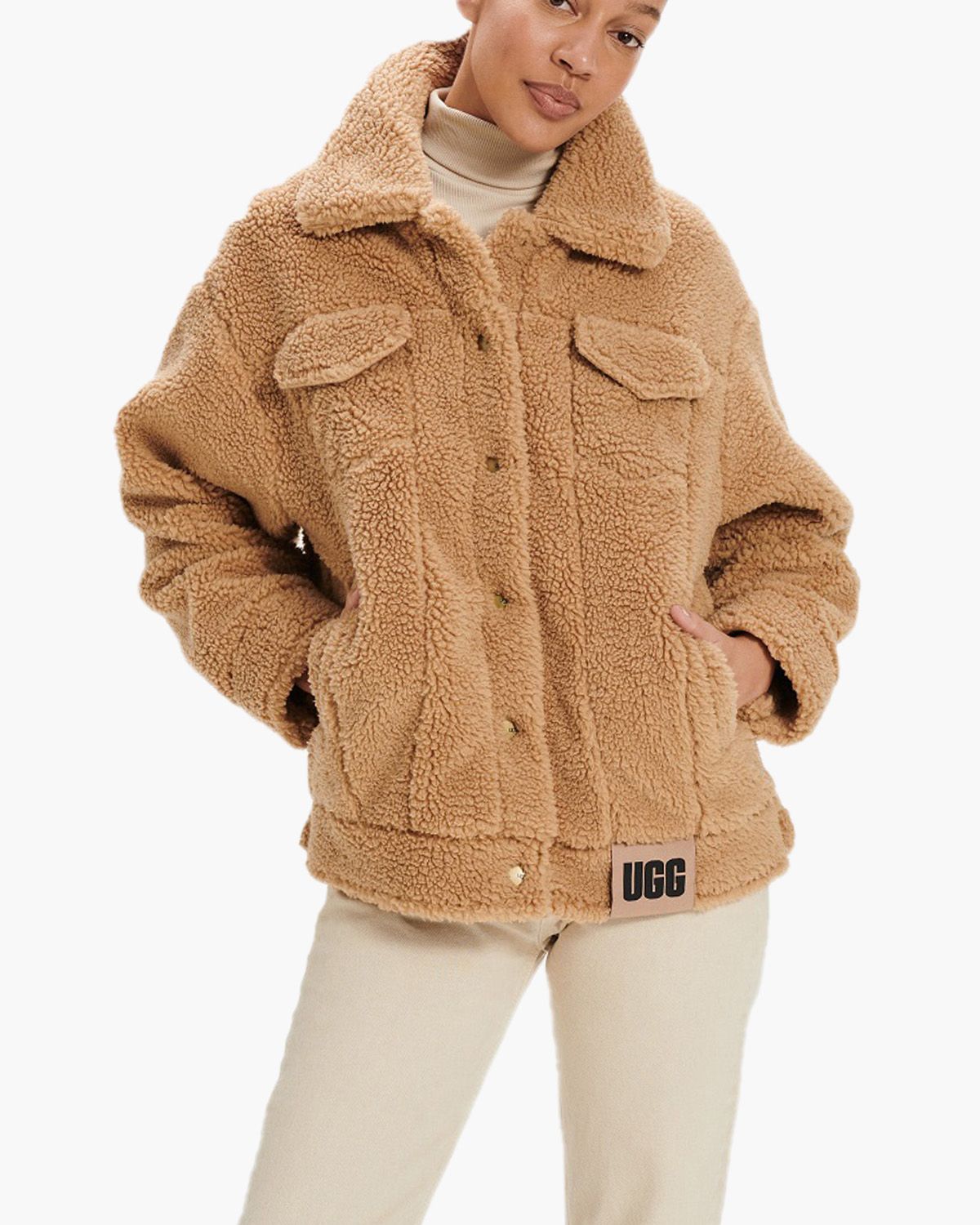Frankie Sherpa Trucker Jacket Bruin Dames Jacket