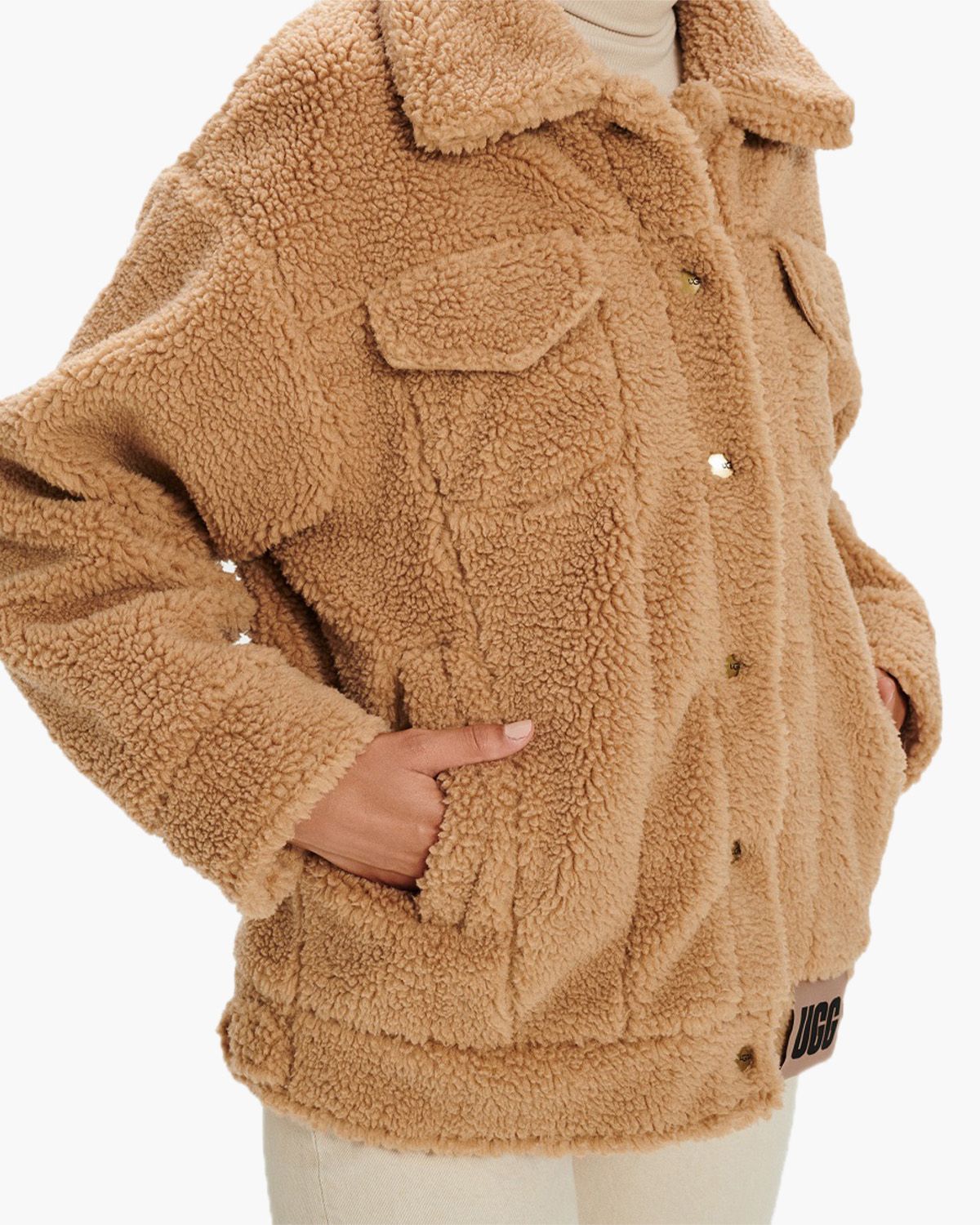 Frankie Sherpa Trucker Jacket Bruin Dames Jacket