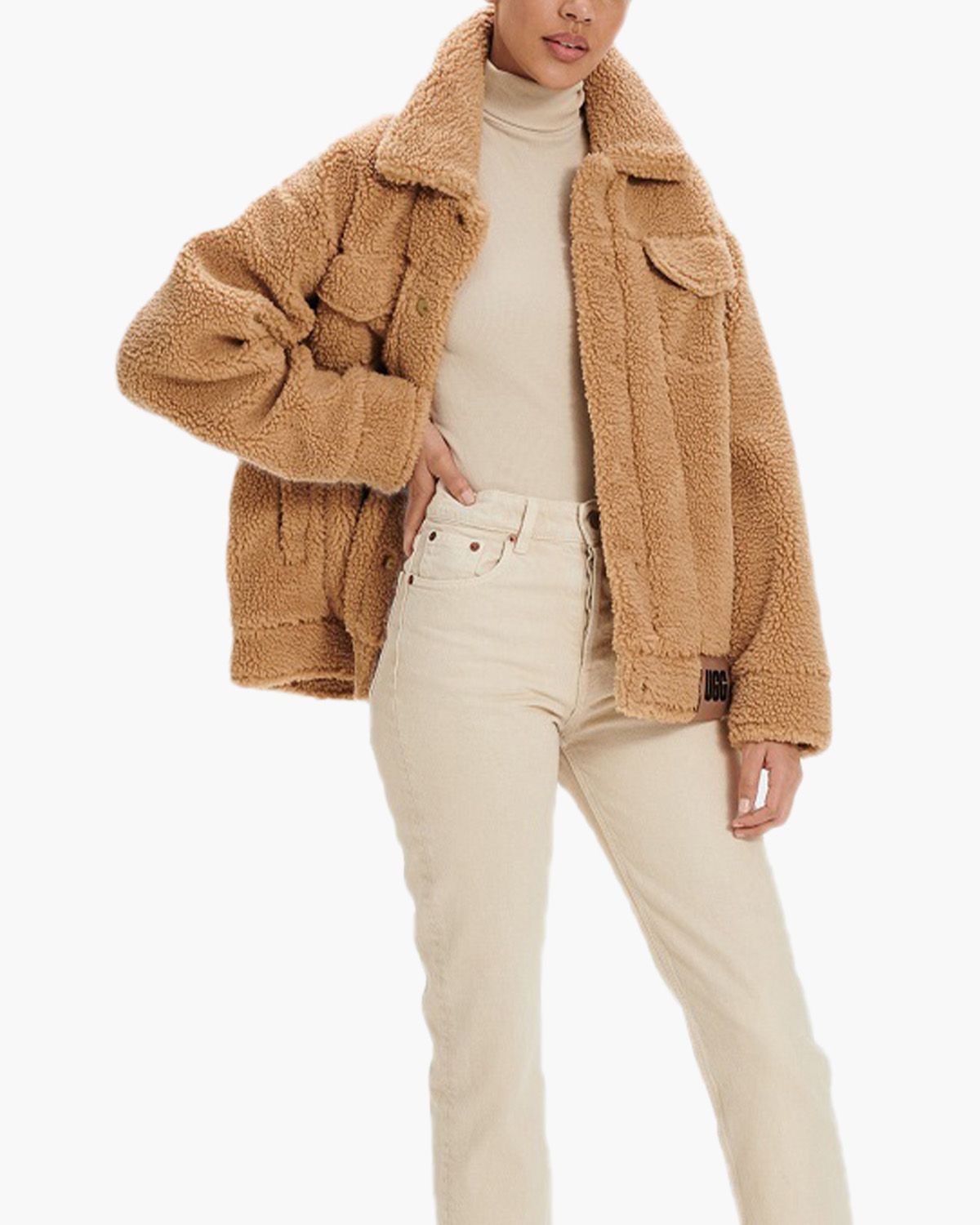 Frankie Sherpa Trucker Jacket Bruin Dames Jacket