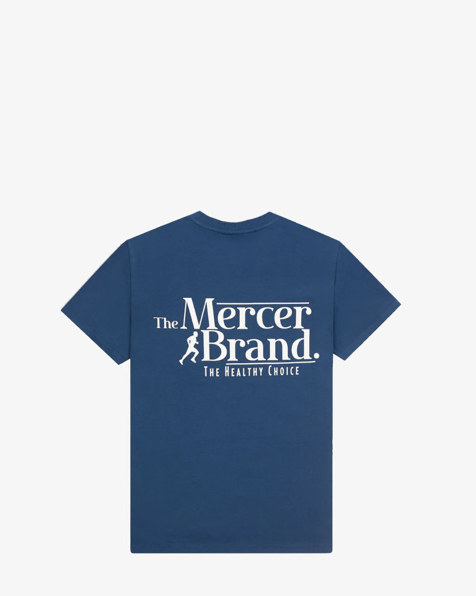 The Mercer Brand Logo Tee Blauw T-Shirt
