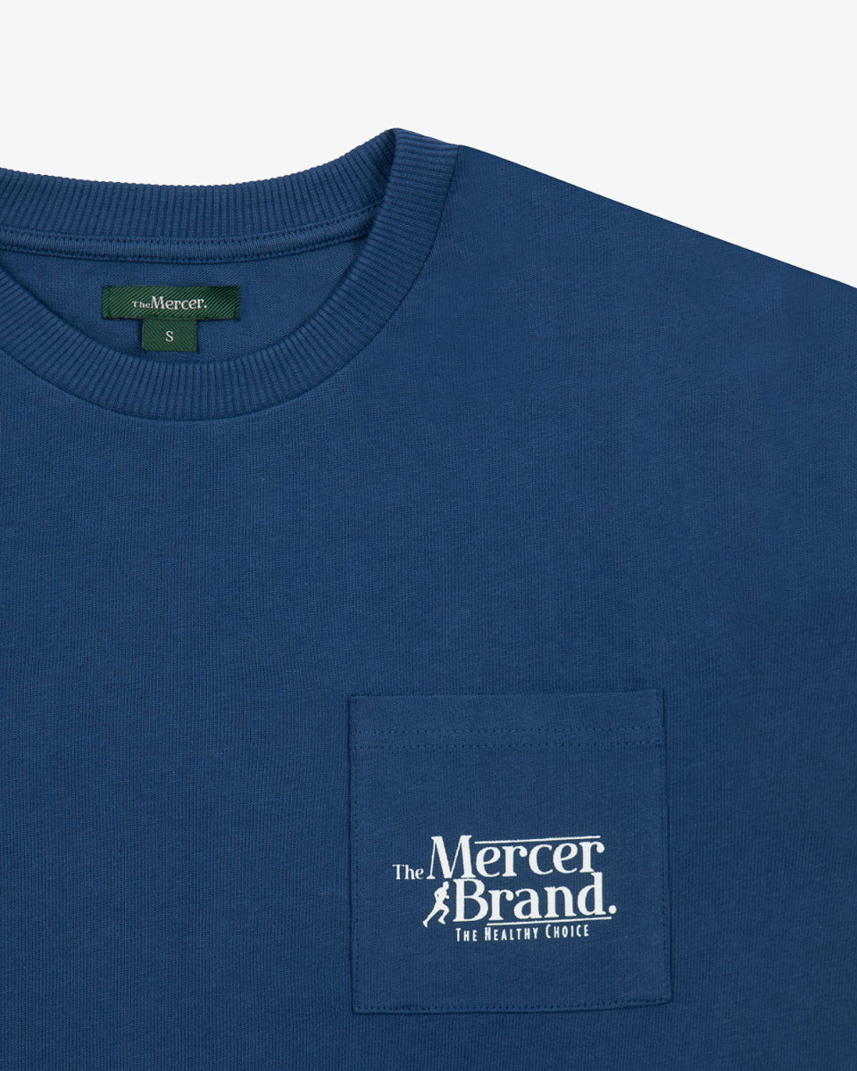 The Mercer Brand Logo Tee Blauw T-Shirt