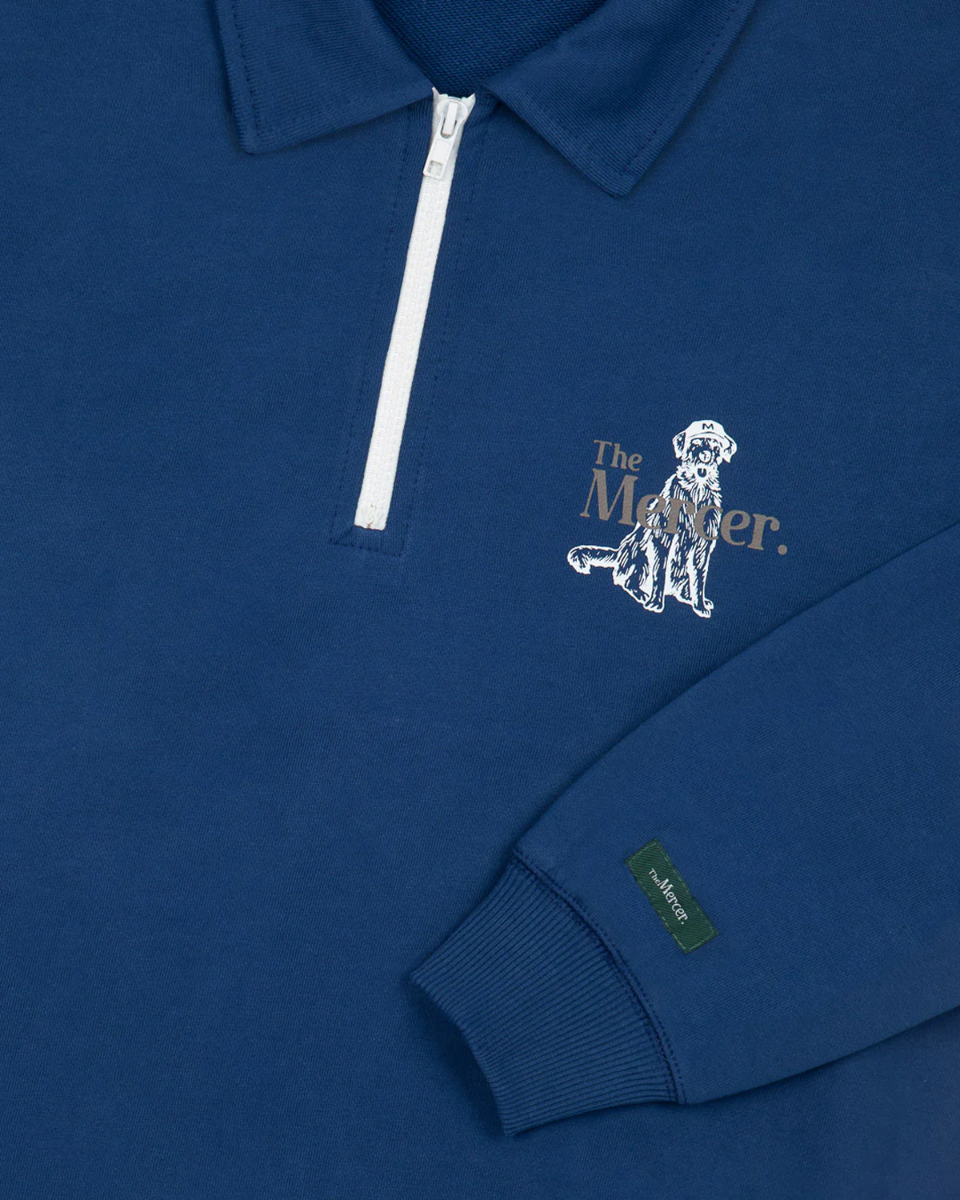 The Mercer Dog Quarter Zip Donkerblauw Sweater