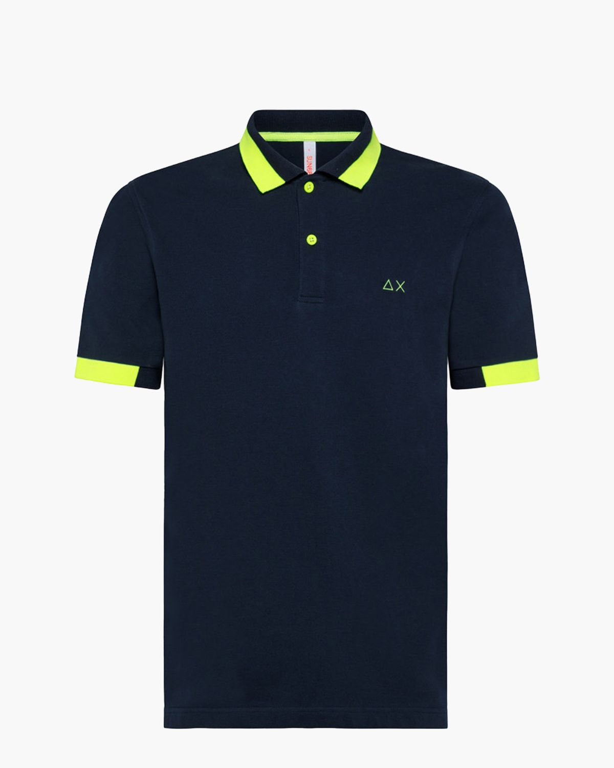 Polo Big Stripe Fluo Donkerblauw Heren Poloshirt